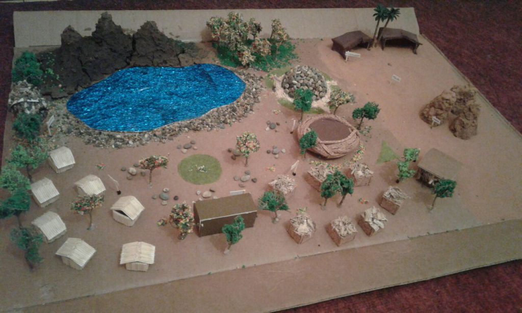 Traditional imagined model village in clay